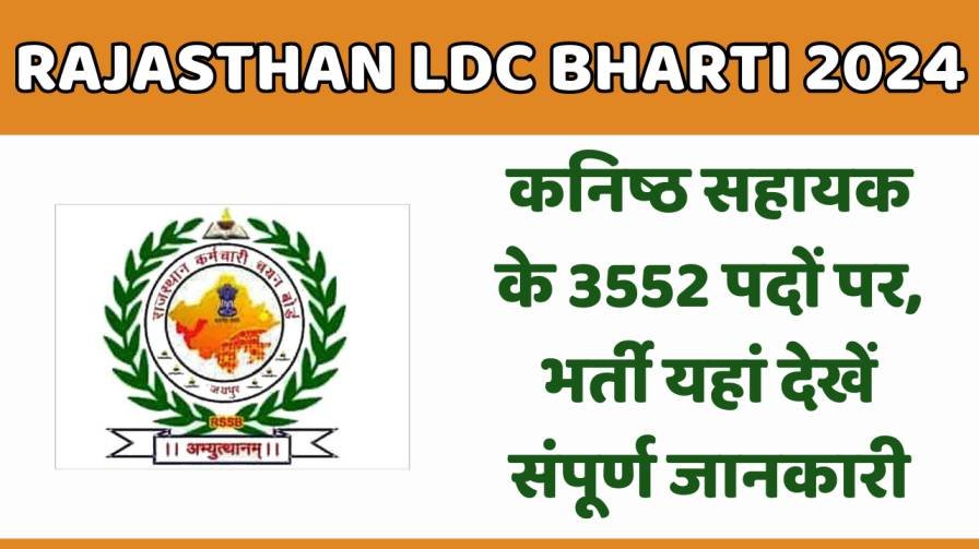 Rajasthan LDC Bharti 2024, कनिष्ठ सहायक के 3552 पदों पर होगी भर्ती यहां देखें संपूर्ण जानकारी